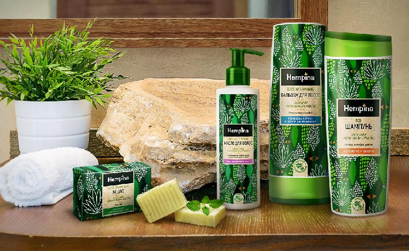 Hempina品牌化妝品包裝設(shè)計(jì)，自熱植物插畫營(yíng)造天然有益屬性