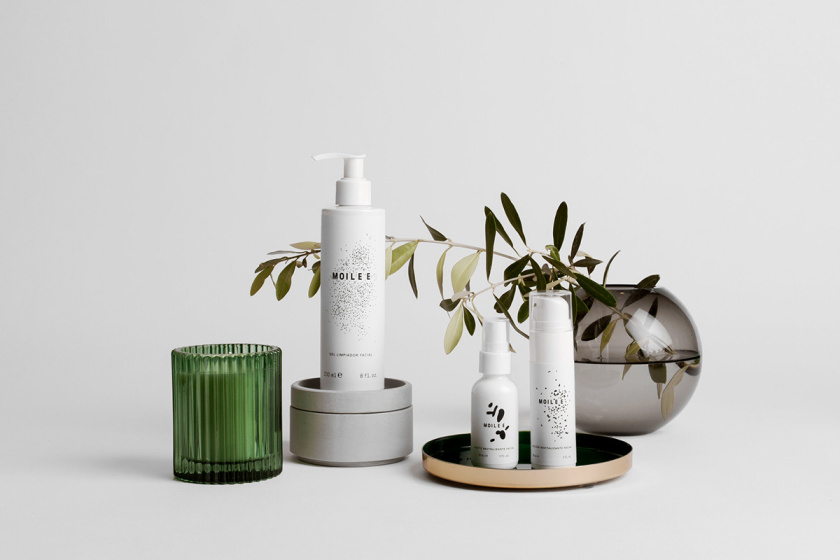 Moilee 化妝護膚品品牌命名與包裝設計，描繪皮膚細胞分子視圖