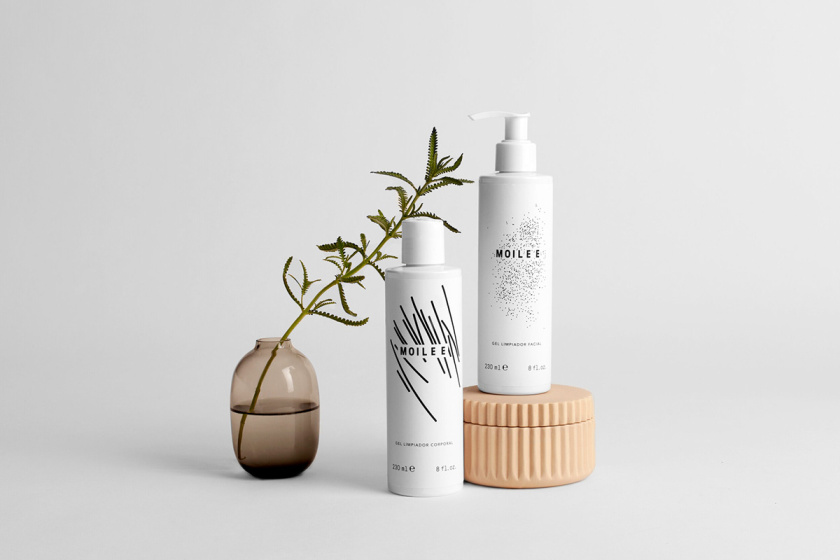 Moilee 化妝護膚品品牌命名與包裝設計，描繪皮膚細胞分子視圖