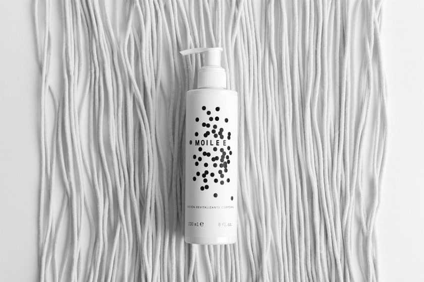 Moilee 化妝護膚品品牌命名與包裝設計，描繪皮膚細胞分子視圖