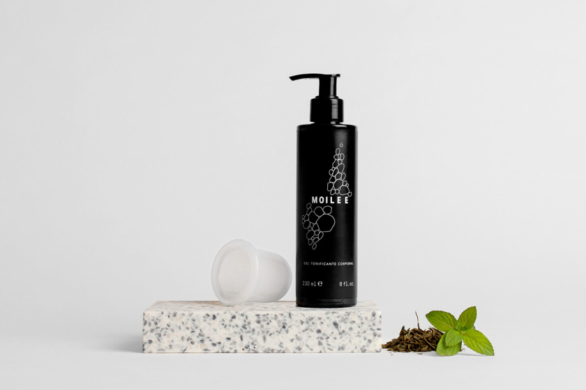 Moilee 化妝護膚品品牌命名與包裝設計，描繪皮膚細胞分子視圖