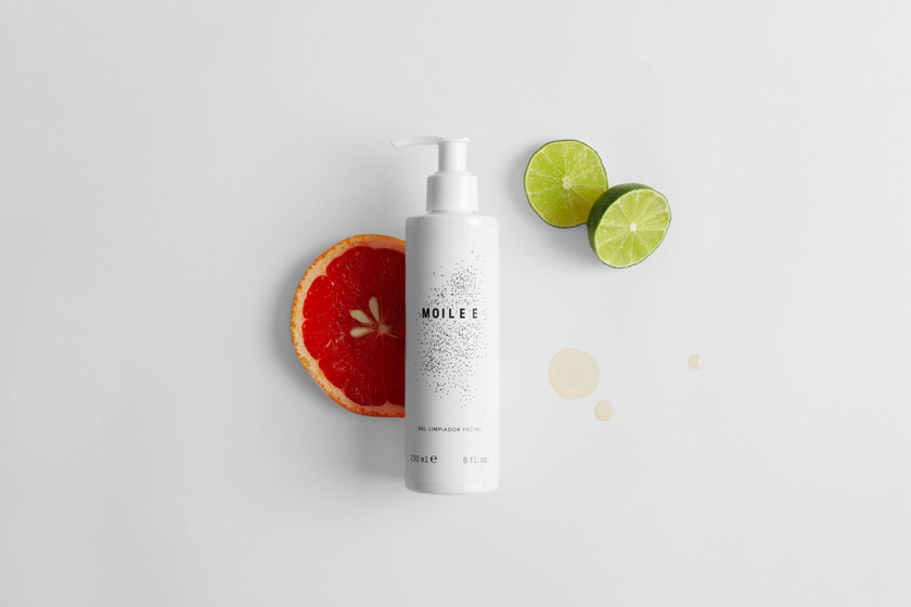 Moilee 化妝護膚品品牌命名與包裝設計，描繪皮膚細胞分子視圖