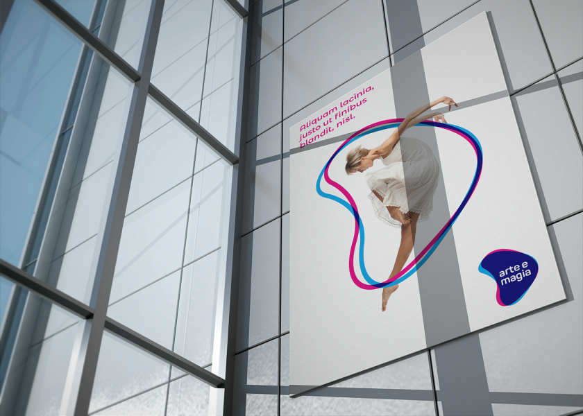 Arte e Magia兒童青少年舞蹈教育機(jī)構(gòu)品牌vi視覺(jué)形象設(shè)計(jì)，彎曲漸變色塊的疊加