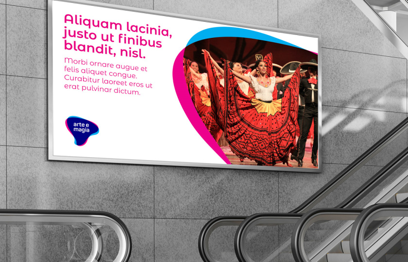 Arte e Magia兒童青少年舞蹈教育機(jī)構(gòu)品牌vi視覺(jué)形象設(shè)計(jì)，彎曲漸變色塊的疊加