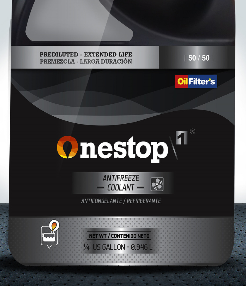 OneStop 汽車潤滑油包裝設(shè)計，動態(tài)漸變色塊風(fēng)格