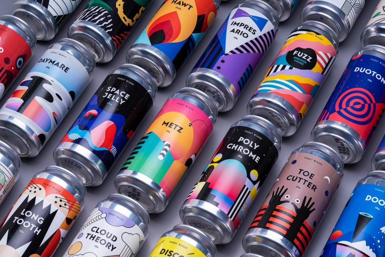 FUERST WIACEK啤酒包裝設計，每一個都是不同的插畫，不同的藝術品