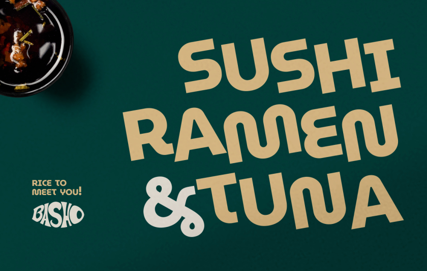 Basho日式壽司餐廳餐飲品牌vi形象全案策劃設計“浮世繪”藝術風格