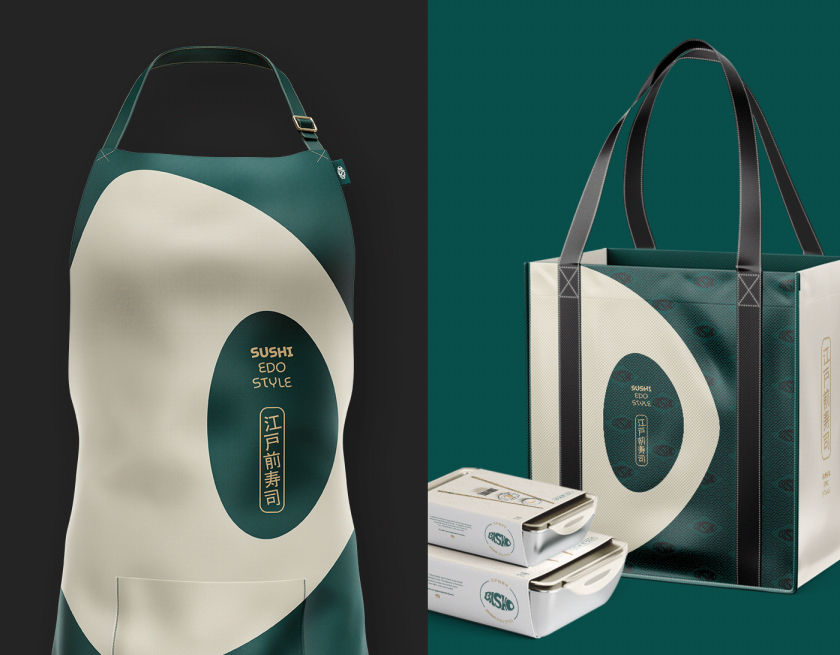 Basho日式壽司餐廳餐飲品牌vi形象全案策劃設計“浮世繪”藝術風格