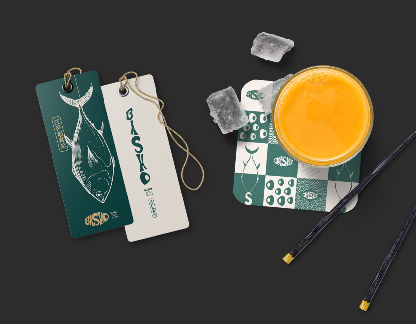 Basho日式壽司餐廳餐飲品牌vi形象全案策劃設計“浮世繪”藝術風格