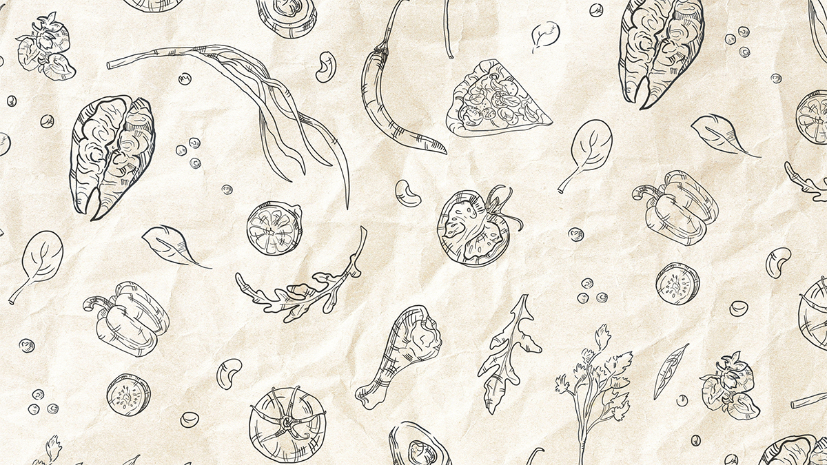 水彩風格+手繪線條風格的俄羅斯餐廳餐飲品牌vi形象設計