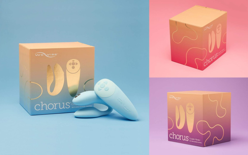 We-Vibe 情侶振動器情趣用品包裝設計，豪華金箔風格