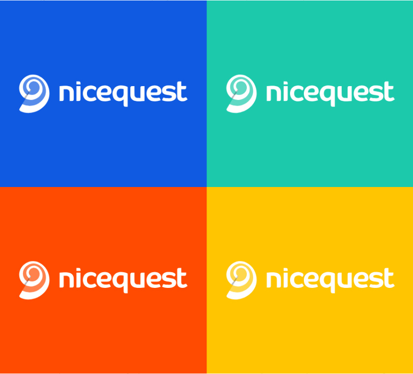 Nicequest 在線社區(qū)網(wǎng)站互聯(lián)網(wǎng)科技公司logo設(shè)計(jì)，螺旋田螺+熱點(diǎn)圖