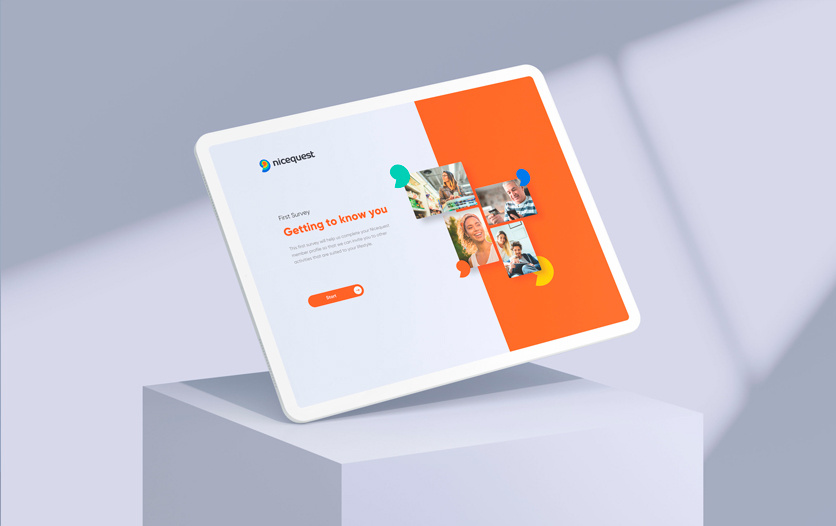 Nicequest 在線社區(qū)互聯(lián)網(wǎng)科技公司logo設(shè)計(jì)，螺旋田螺+熱點(diǎn)圖