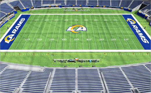 洛杉磯公羊橄欖球隊(duì)logo設(shè)計(jì)品牌形象設(shè)計(jì)，LA字母組合成公羊簡(jiǎn)約造型