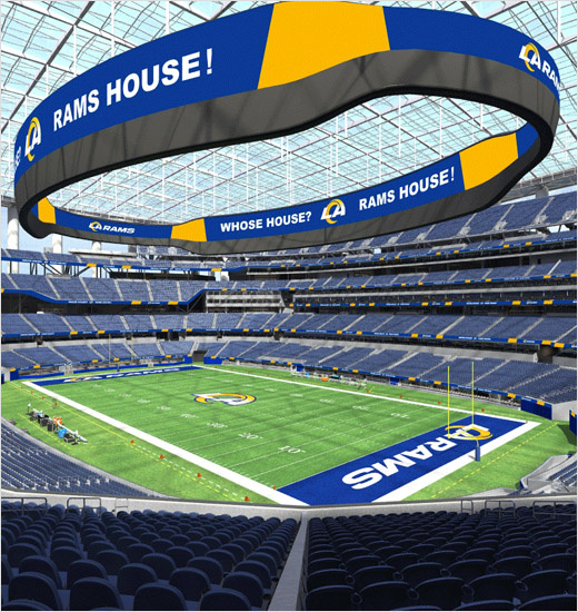 洛杉磯公羊橄欖球隊(duì)logo設(shè)計(jì)品牌形象設(shè)計(jì)，LA字母組合成公羊簡(jiǎn)約造型