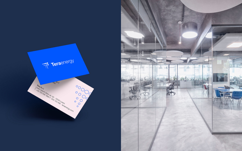 Tera Energy 能源咨詢公司logo設計vi設計，動態圓點科技風格