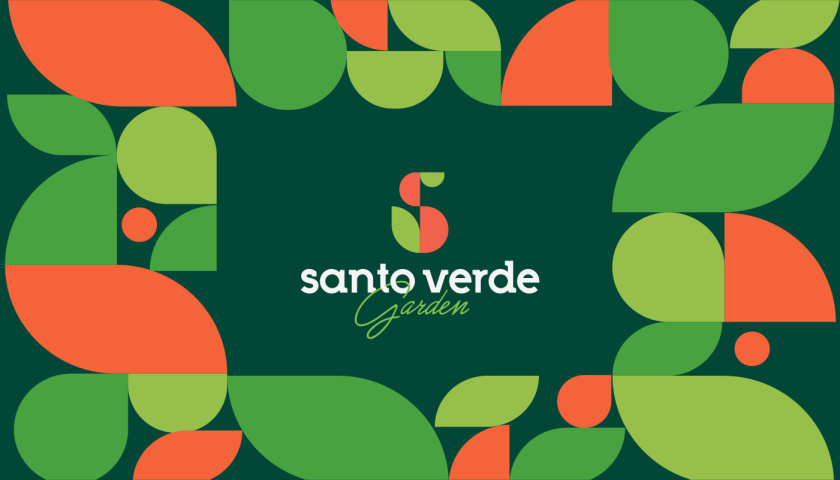 圣維德園藝鮮花綠植花園品牌形象vi視覺識別設計，多彩幾何圖形風格