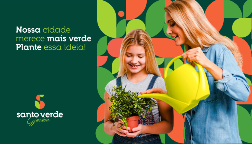 圣維德園藝鮮花綠植花園品牌形象vi視覺識別設計，多彩幾何圖形風格