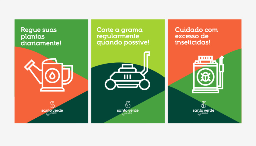 圣維德園藝鮮花綠植花園品牌形象vi視覺識別設計，多彩幾何圖形風格