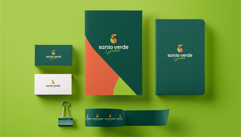 圣維德園藝鮮花綠植花園品牌形象vi視覺識別設計，多彩幾何圖形風格