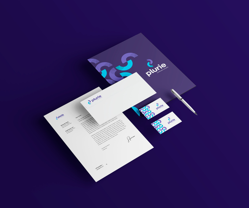 Plurie 品牌vi形象設(shè)計，兩個半圓相交