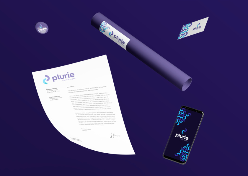 Plurie 品牌vi形象設(shè)計，兩個半圓相交