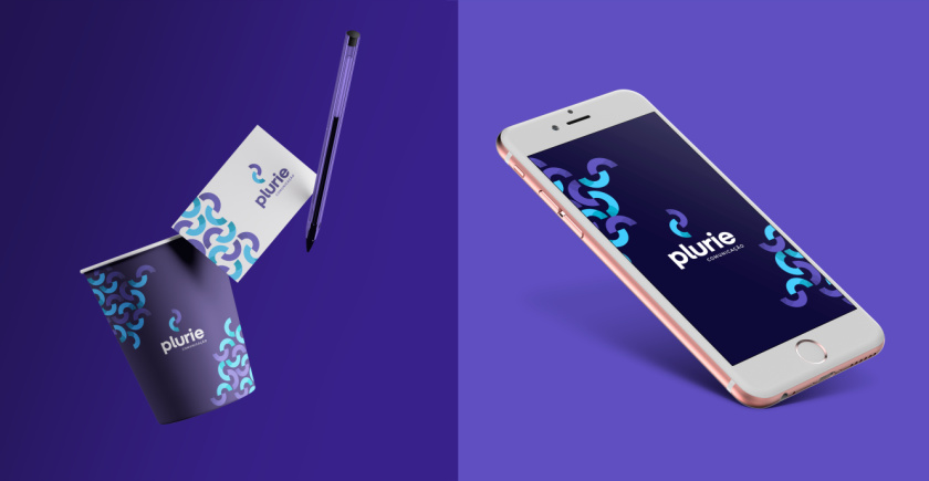 Plurie 品牌vi形象設(shè)計，兩個半圓相交