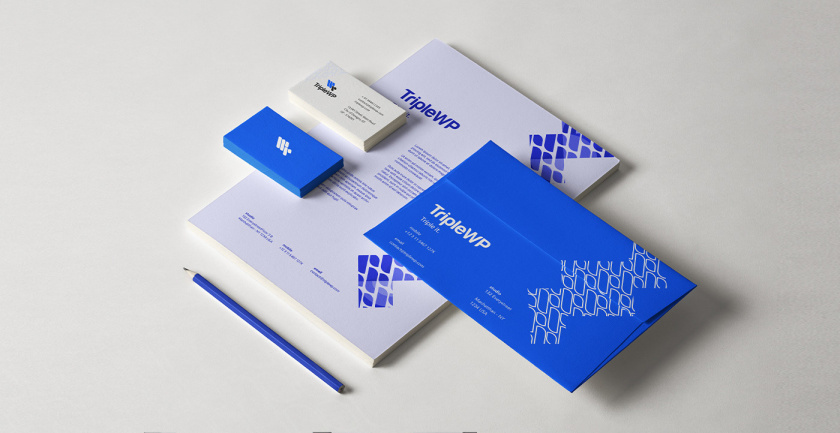 TripleWP wordpress模板網站科技公司logo設計與vi設計，科技藍色風格