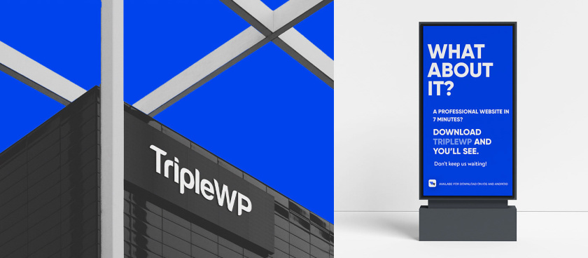 TripleWP wordpress模板網站科技公司logo設計與vi設計，科技藍色風格