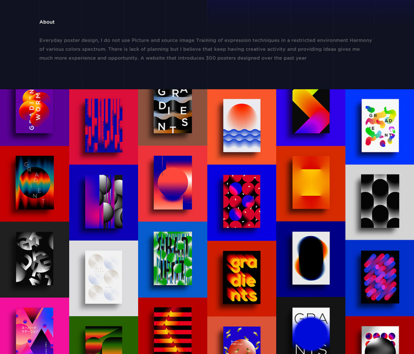 Super Gradient 超梯度品牌網站概念設計，超明亮炫酷漸變色設計