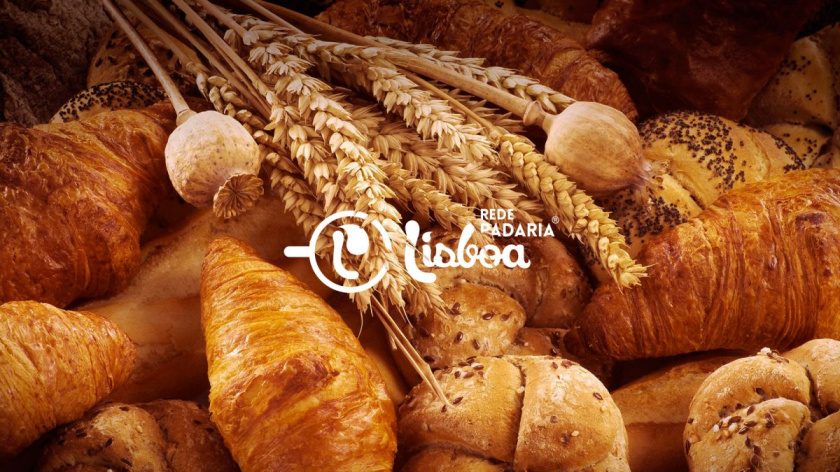 Rede Padaria咖啡面包連鎖店品牌形象設計logo設計，飛濺的咖啡形象