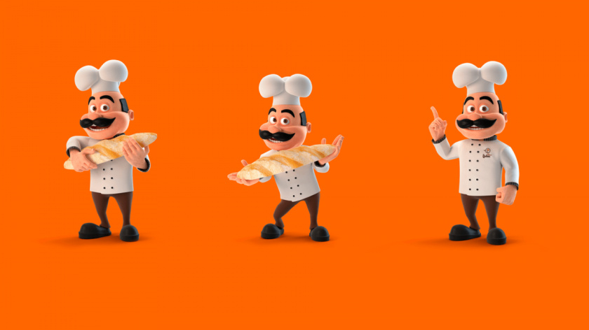 Rede Padaria咖啡面包連鎖店品牌形象設計-大廚卡通人物吉祥物設計