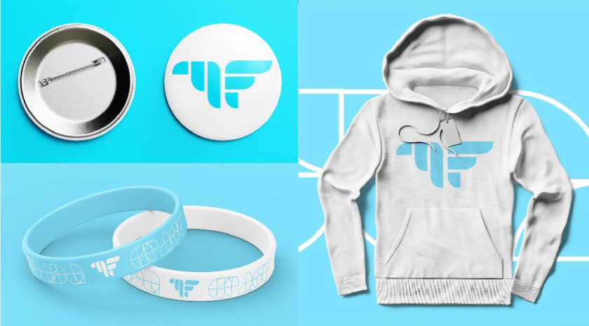 Freedom 旅游公司logo設計vi設計，輕快的淺藍色風格