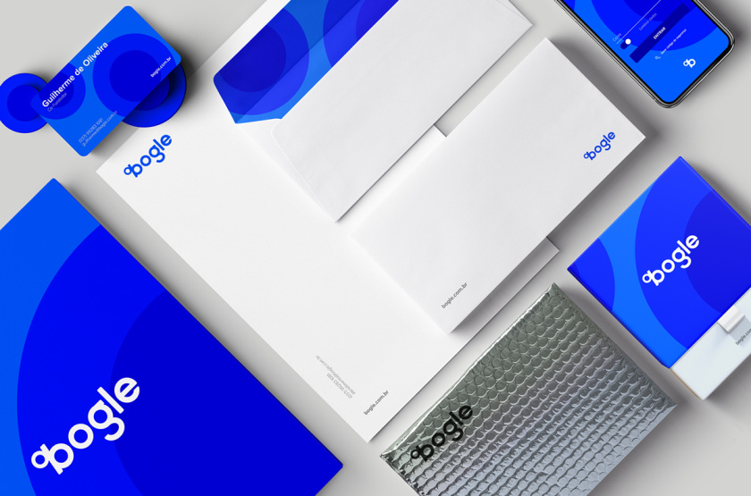 Bogle金融科技公司logo設計vi設計，首字母B改造成百分號%的形狀