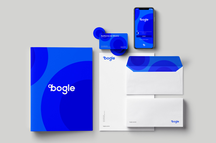 Bogle金融科技公司logo設計vi設計，首字母B改造成百分號%的形狀