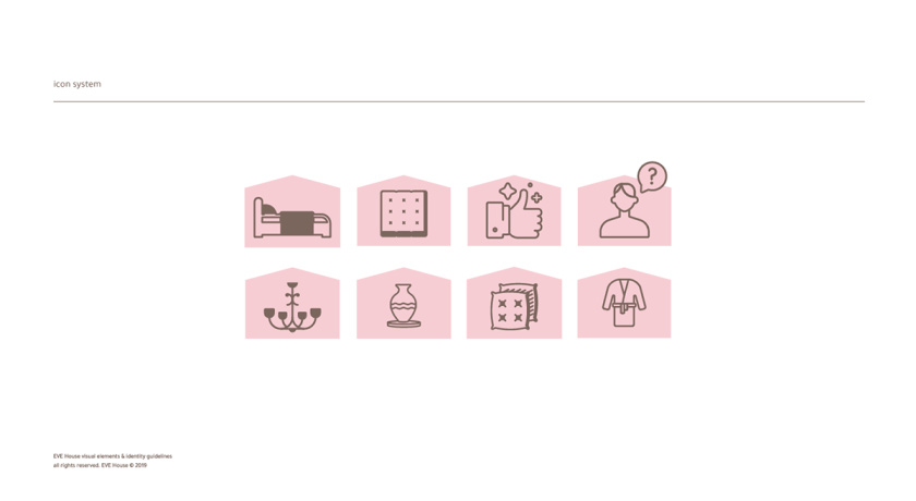 Eve House 家居用品品牌logo設計vi設計，追求設計感的女性粉色風格