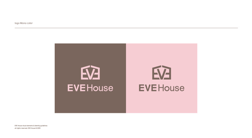 Eve House 家居用品品牌logo設計vi設計，追求設計感的女性粉色風格
