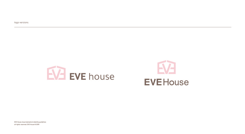 Eve House 家居用品品牌logo設計vi設計，追求設計感的女性粉色風格