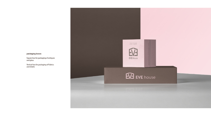 Eve House 家居用品品牌logo設計vi設計，追求設計感的女性粉色風格