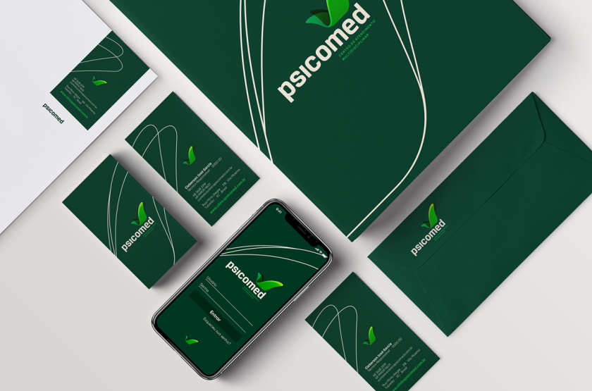 Psicomed 醫院品牌形象設計logo設計vi設計，高端與富有生命力