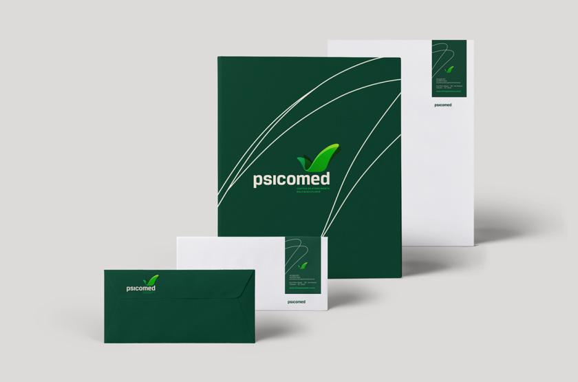 Psicomed 醫院品牌形象設計logo設計vi設計，高端與富有生命力