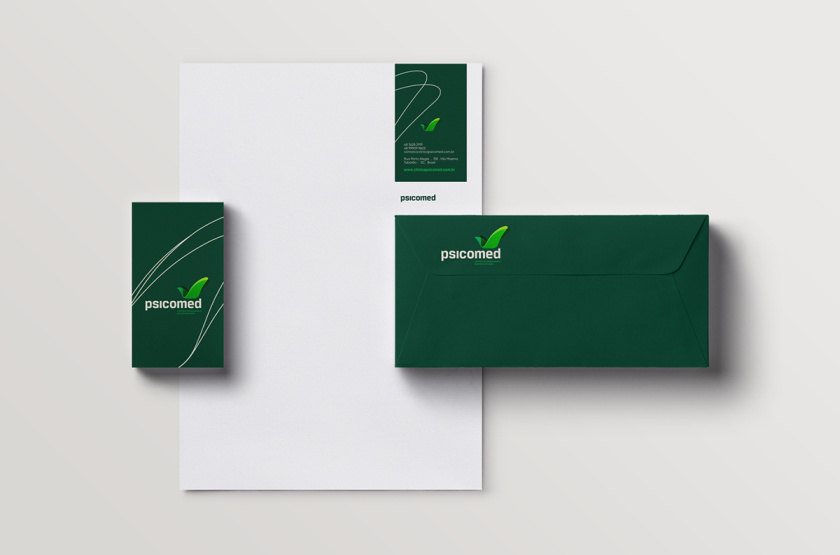 Psicomed 醫院品牌形象設計logo設計vi設計，高端與富有生命力