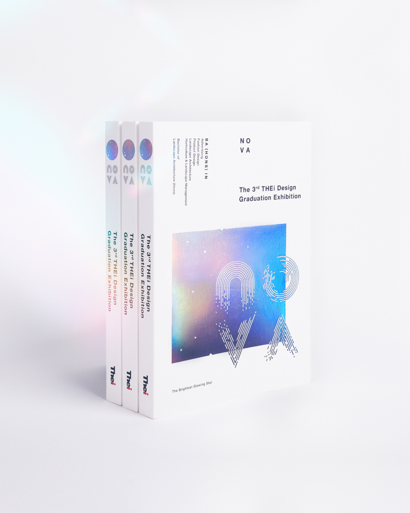 NOVA諾瓦-泰伊設計畢業展項目畫冊設計，全息箔漸變色印刷效果