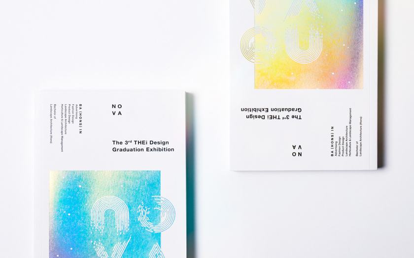 NOVA諾瓦-泰伊設計畢業展項目畫冊設計，全息箔漸變色印刷效果