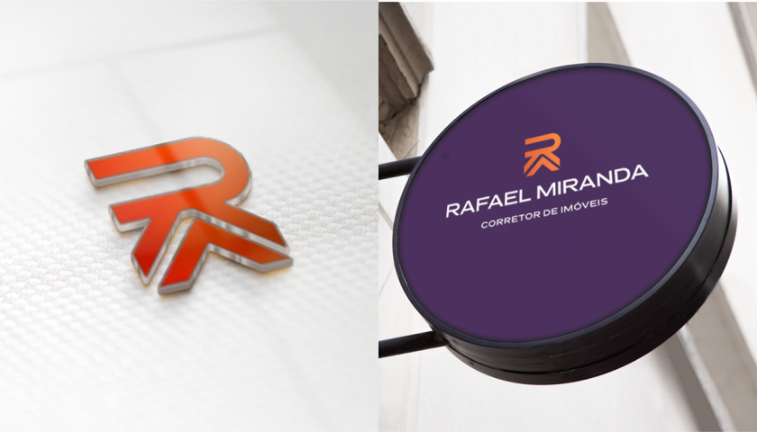 Rafael Miranda 房地產(chǎn)經(jīng)紀(jì)公司logo設(shè)計vi設(shè)計，字母R+房子組成