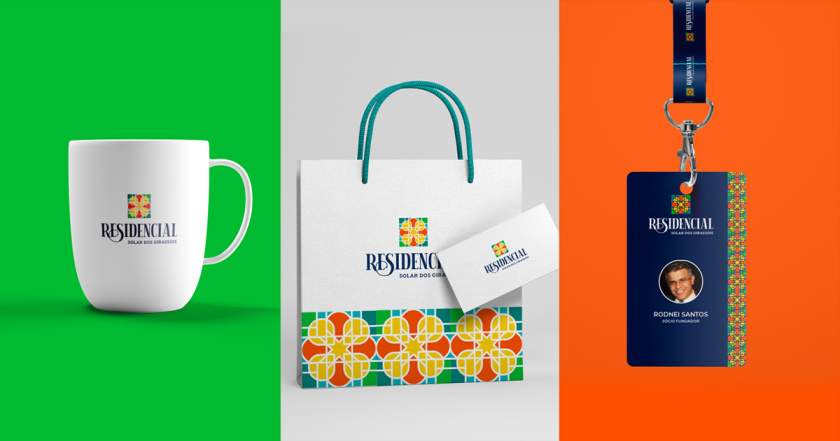 Residencial高端住宅地產(chǎn)logo設(shè)計vi設(shè)計，教堂+太陽+想日款+馬賽克元素