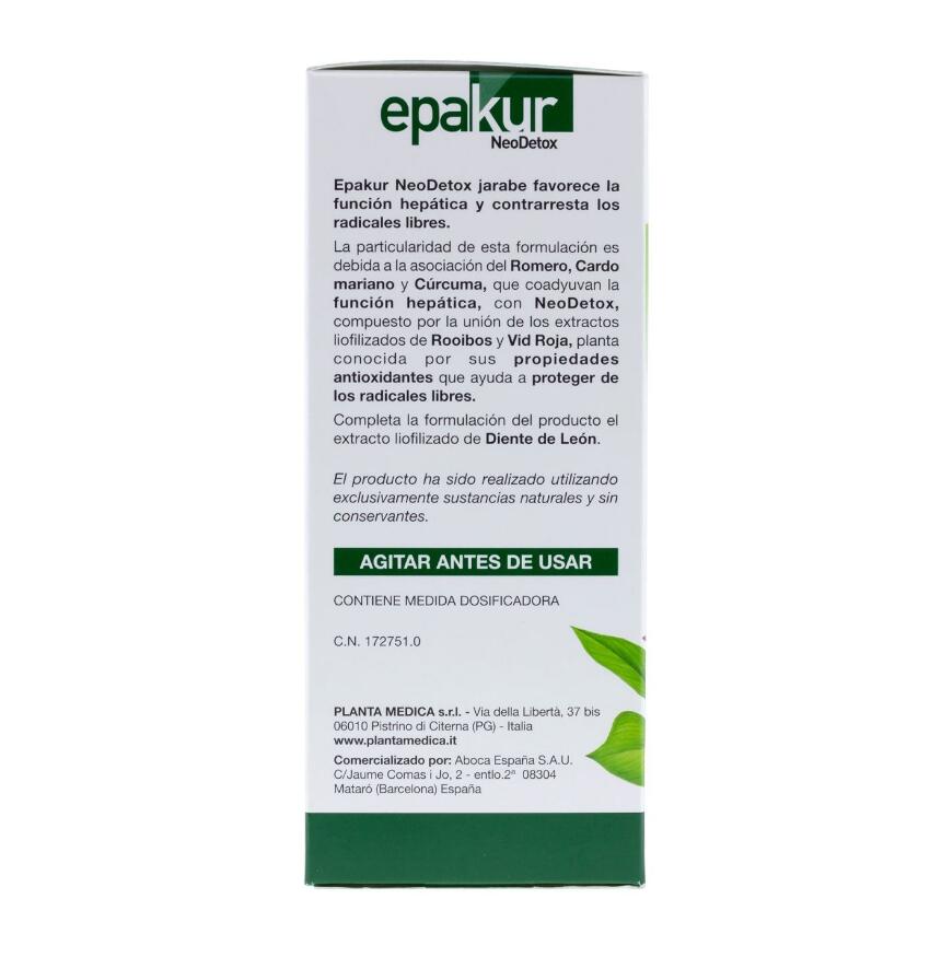 Epakur 肝功能清潔糖漿藥品包裝設計，手繪水彩草本植物插畫與人體風格