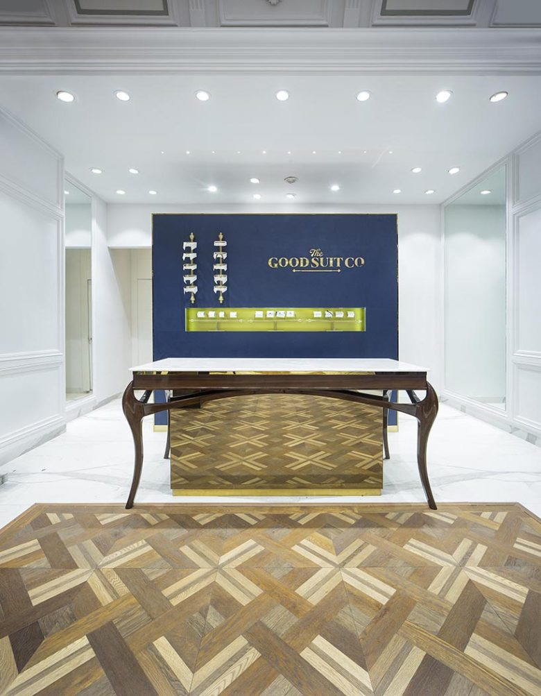 The Good Suit Co 男士服飾店鋪空間設計,奢華與溫馨的新藍色古典主義