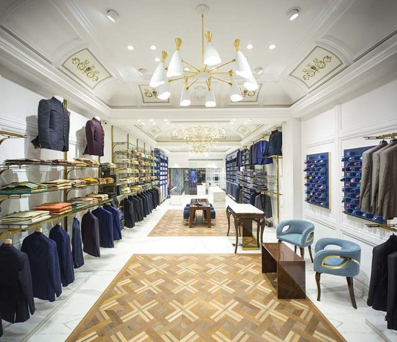 The Good Suit Co 男士服飾店鋪空間設計,奢華與溫馨的新藍色古典主義