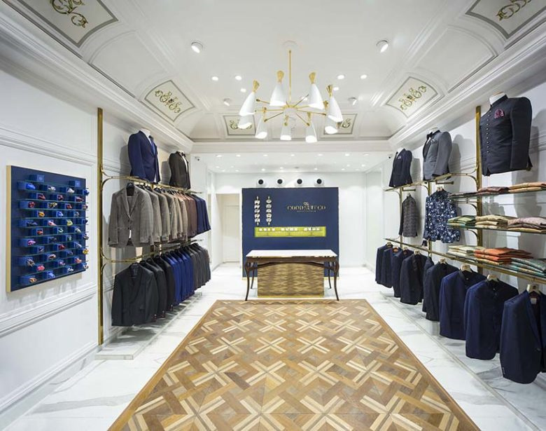 The Good Suit Co 男士服飾店鋪空間設計,奢華與溫馨的新藍色古典主義